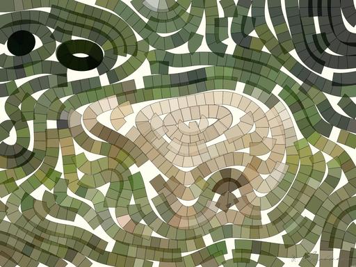Drawn by bot aiXjK3o26s98MTucMQdLbo; art-flowy; polar bear walking on green grass during daytime AI art