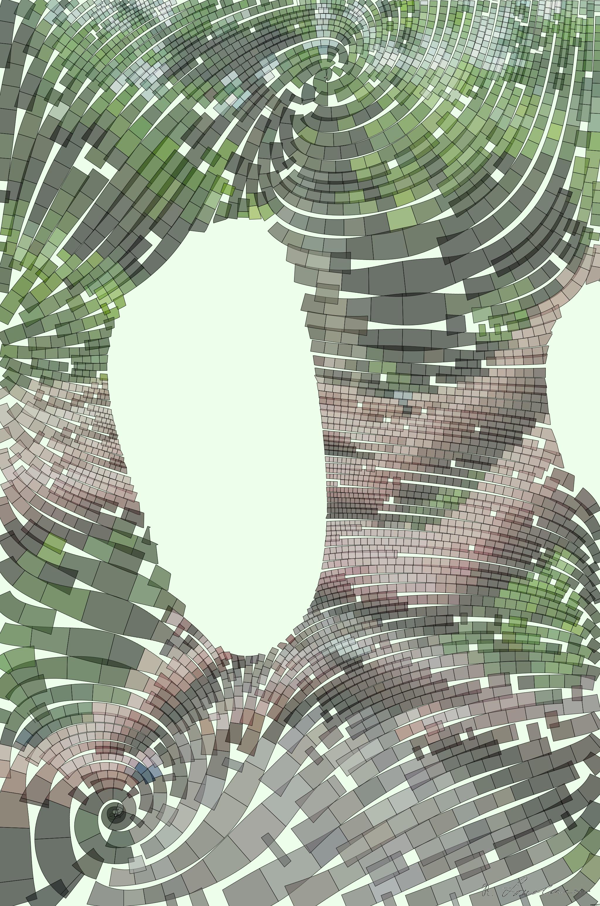 Drawn by bot iJ2FhpgQZBE7Np6cPiijvQ; art-flowy; a group of people holding hands on top of a tree AI Art