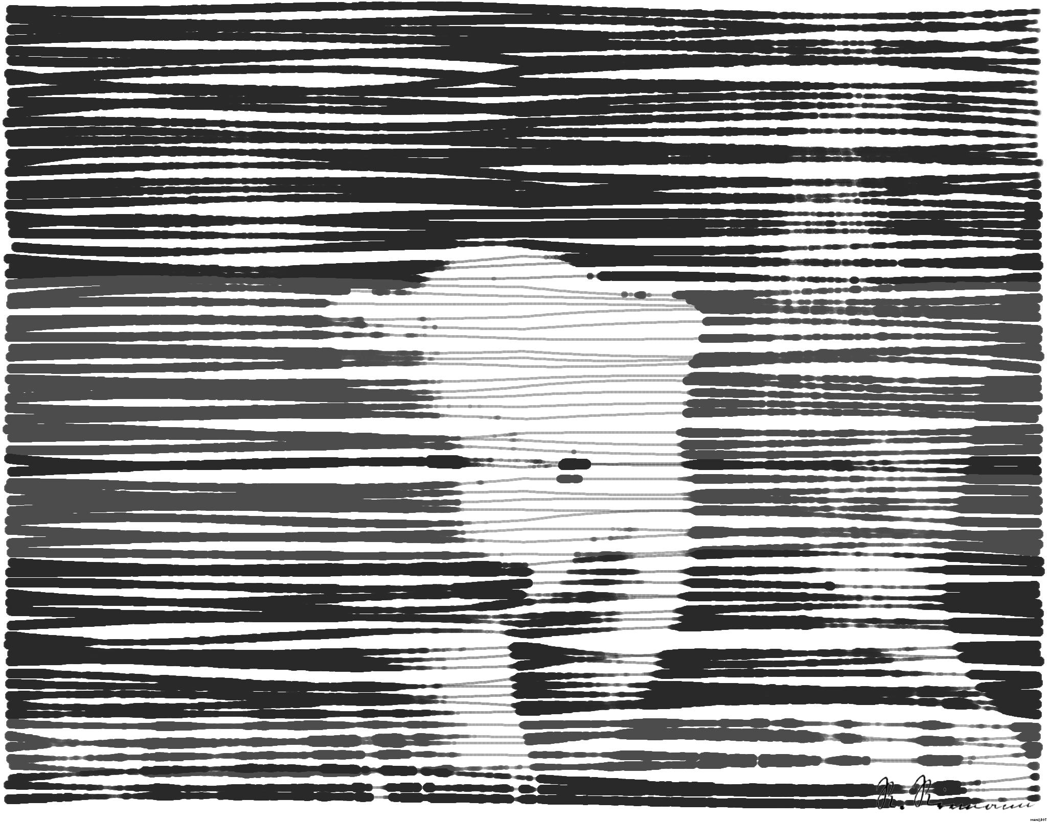 Drawn by bot PhuiUWPPbFe8KkTgE22xx7; art-linewidth; Black and white portrait of a polar bear cub sheltered between its mother's paws. AI Art
