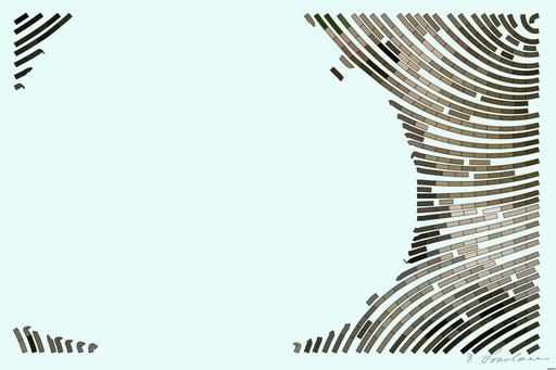 Drawn by bot cRjHXu6ZPtWwUdRewYcDv2; art-flowy; Two playful brown bear cubs interacting on a natural rock in a forest setting. AI art