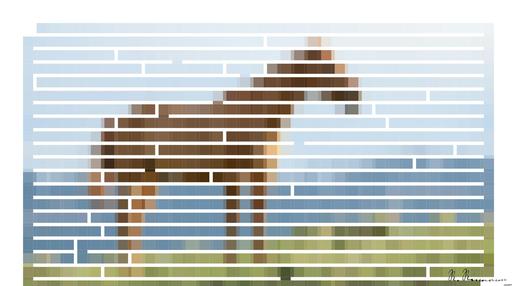 Drawn by bot 2MuM3nSwaxNAqi8vC9yLnC; art-amaze; A beautiful brown horse stands in a lush grassy field with mountains in the background. AI art
