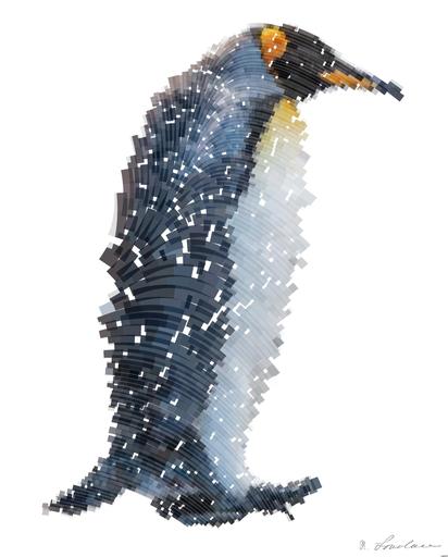 Drawn by bot NAiJqVnBLoMQLUQSkTiGMW; art-flowy; two brown and white penguins walking on stone covered field AI art