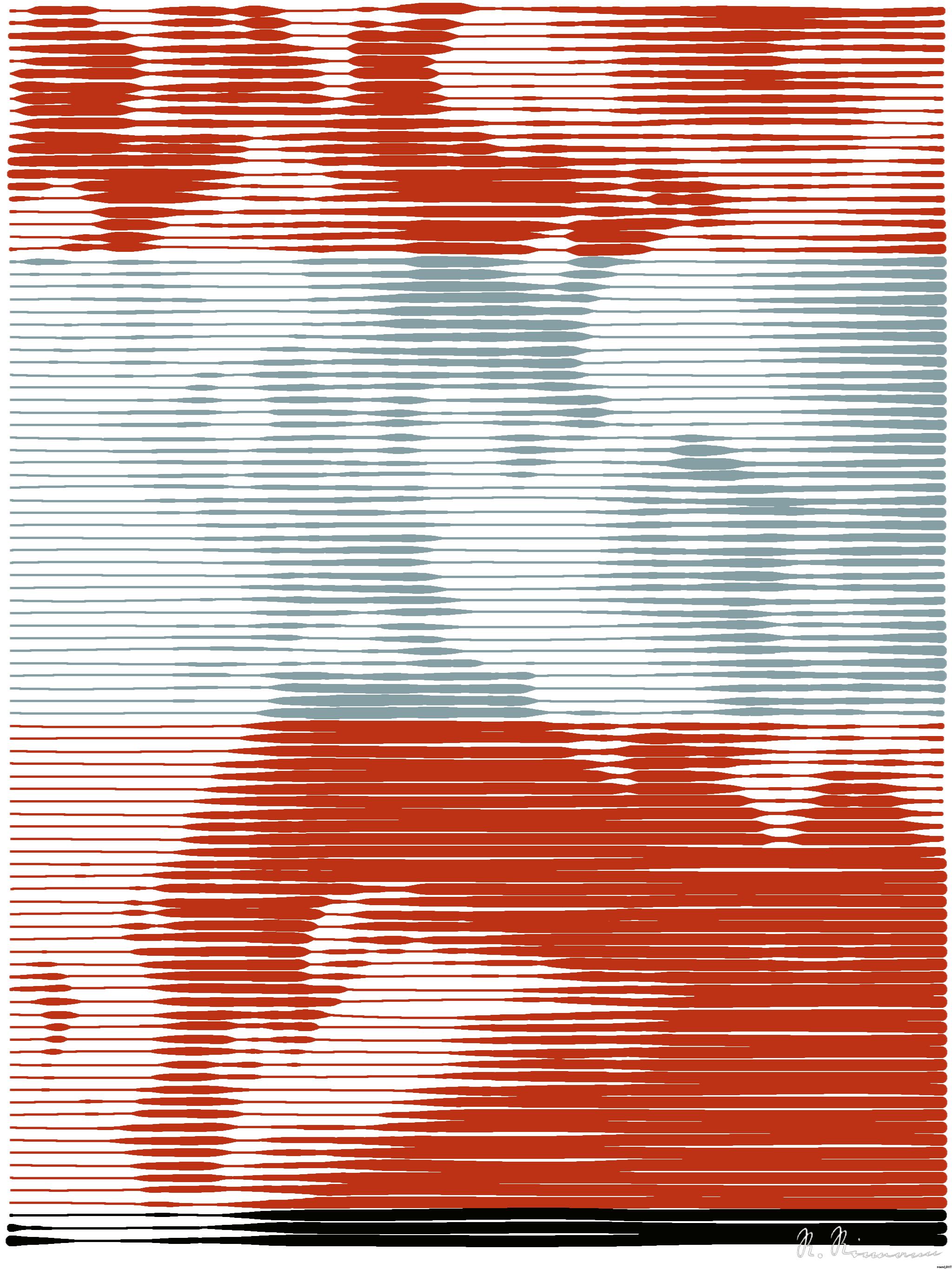 Drawn by bot AqvfFM5e6o4SGzpM5pi7eg; art-linewidth; orange smoke on blue background AI Art