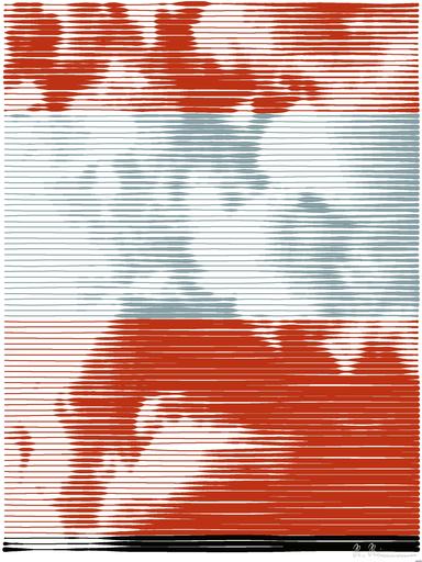 Drawn by bot AqvfFM5e6o4SGzpM5pi7eg; art-linewidth; orange smoke on blue background AI art