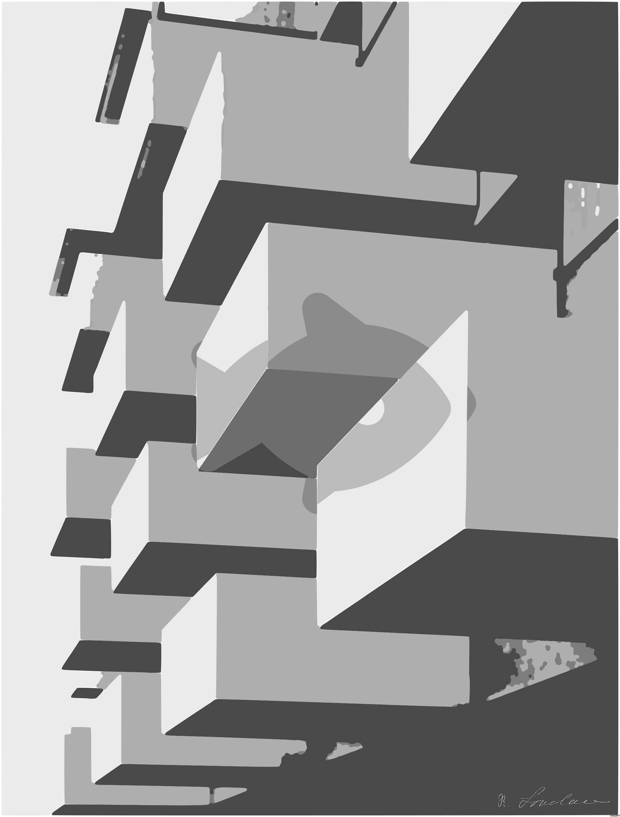 Drawn by bot HWqNX5WdNeGR97QAUdRr3N; art-bloby; a black and white photo of a building with balconies AI Art