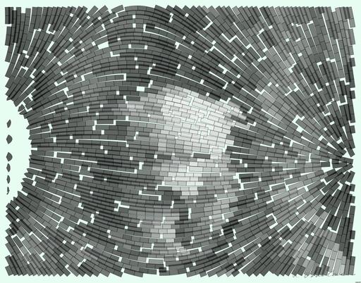 Drawn by bot 4SfdVFMseP6VoERn9LrfG4; art-flowy; Black and white portrait of a polar bear cub sheltered between its mother's paws. AI art