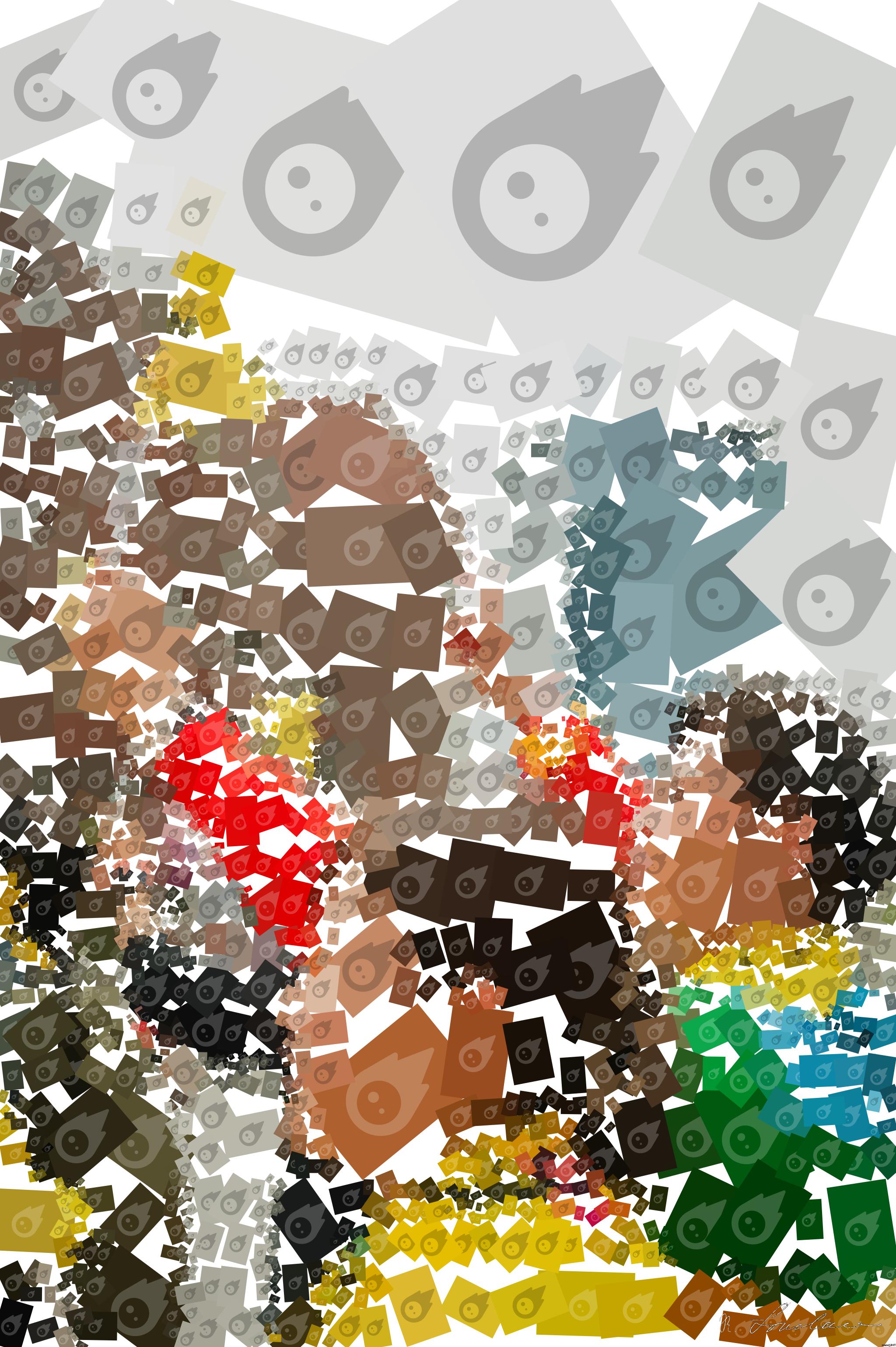 Drawn by bot jvPRMq7MhPk6wsELmdExFR; art-quadrangle; a group of people standing on a street holding flags AI Art