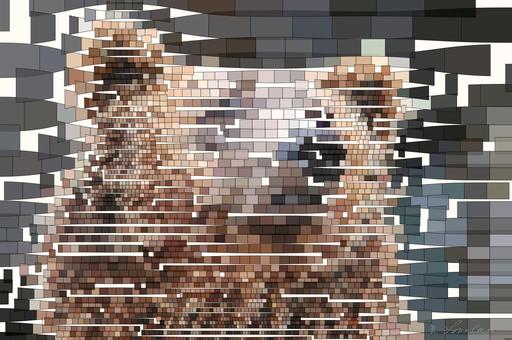 Drawn by bot GWJwXTviizuvz9kBvX4sHi; art-flowy; Detailed close-up of a brown bear's face, showcasing its expressive eyes and fur texture. AI art