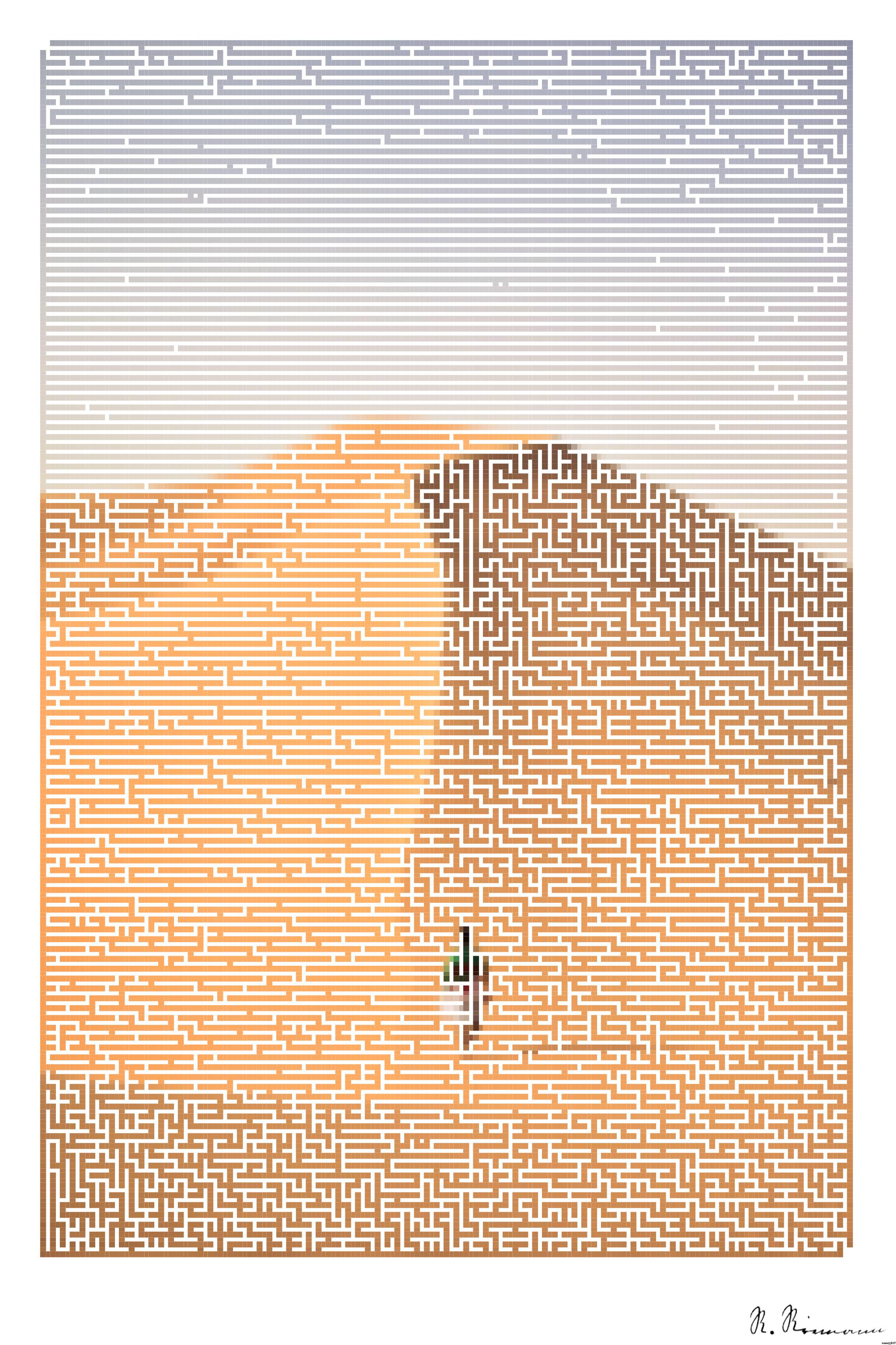 Drawn by bot N56a38u2awuaEMHAgdPMKk; art-amaze; A lone traveler walking over the vast, golden sand dunes of the Sahara Desert in Algeria. AI Art