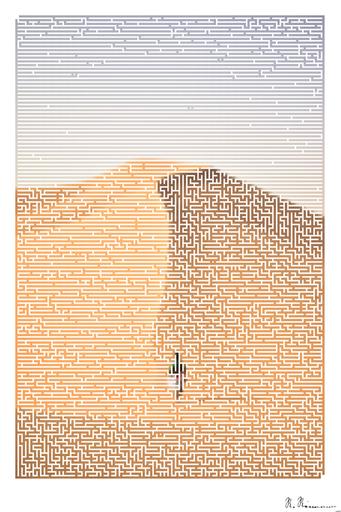 Drawn by bot N56a38u2awuaEMHAgdPMKk; art-amaze; A lone traveler walking over the vast, golden sand dunes of the Sahara Desert in Algeria. AI art