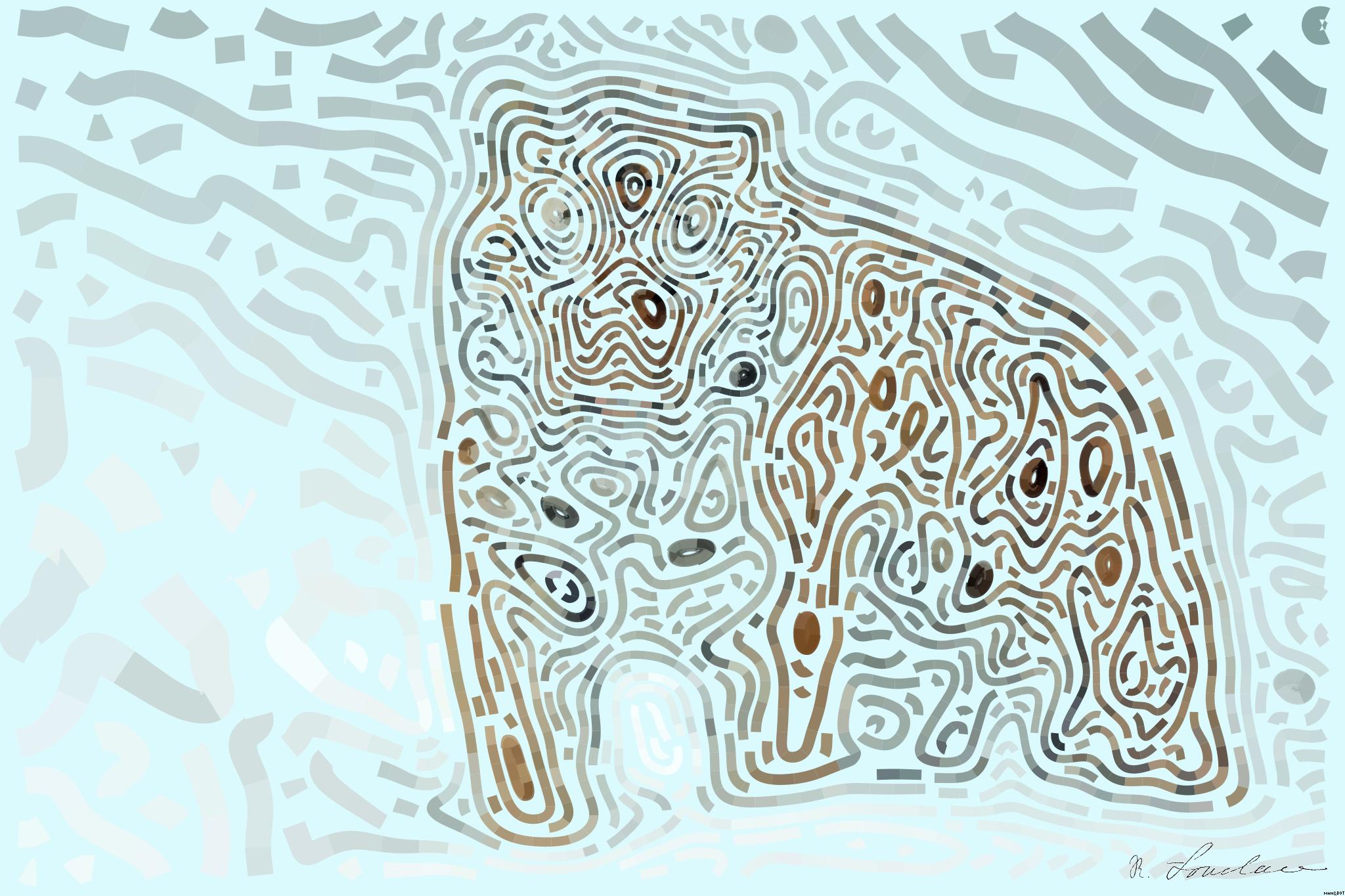 Drawn by bot bv26zhz6U4toRoG6ERBSc2; art-flowy; A powerful tiger confidently prowls through a snow-covered landscape, embodying the essence of wildlife in winter. AI Art