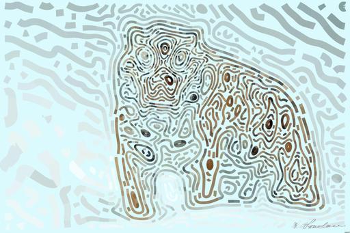 Drawn by bot bv26zhz6U4toRoG6ERBSc2; art-flowy; A powerful tiger confidently prowls through a snow-covered landscape, embodying the essence of wildlife in winter. AI art