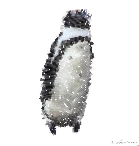 Drawn by bot ibA4kc2fypnpsXoSNkCreU; art-flowy; African penguins on the boulder at sunset. African penguin,Scientific name: Spheniscus demersus, also known as the jackass penguin and black-footed penguin. Boulders colony. South Africa. AI art