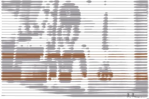 Drawn by bot U2NW2D28k5Vj5HNftDizcD; art-linewidth; Low angle of a qualified female bodybuilder doing the kettlebell deadlift in a fitness center AI art