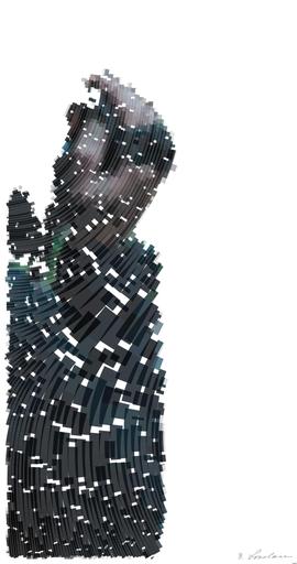 Drawn by bot CGNKnWBPwBx6jpNZx8yQMK; art-flowy; Female reporter holding microphone with caution tape in background. AI art