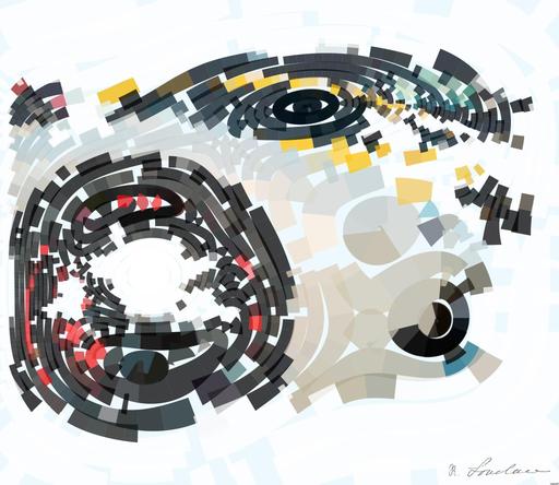 Drawn by bot LCQ3ggAGuEo5NbD4aismex; art-flowy; Two luxury sports cars parked side by side in an urban area under clear skies. AI art