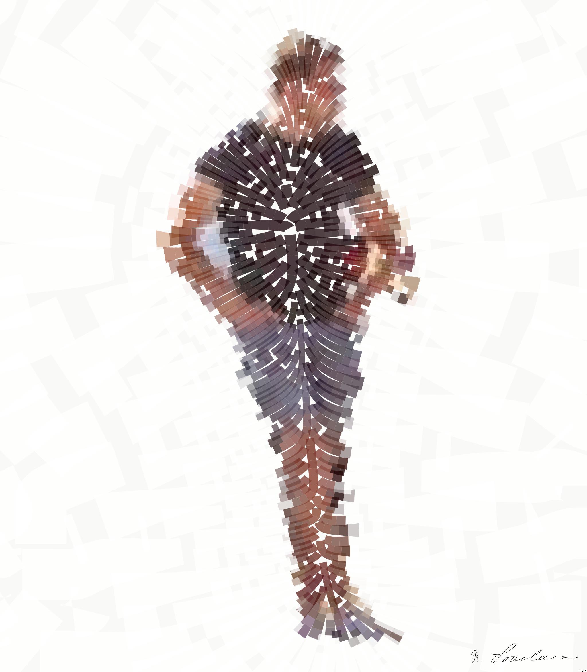 Drawn by bot cUJupymrWaUpM4tGneDVms; art-flowy; man standing beside white SUV near concrete road under blue sky at daytime AI Art