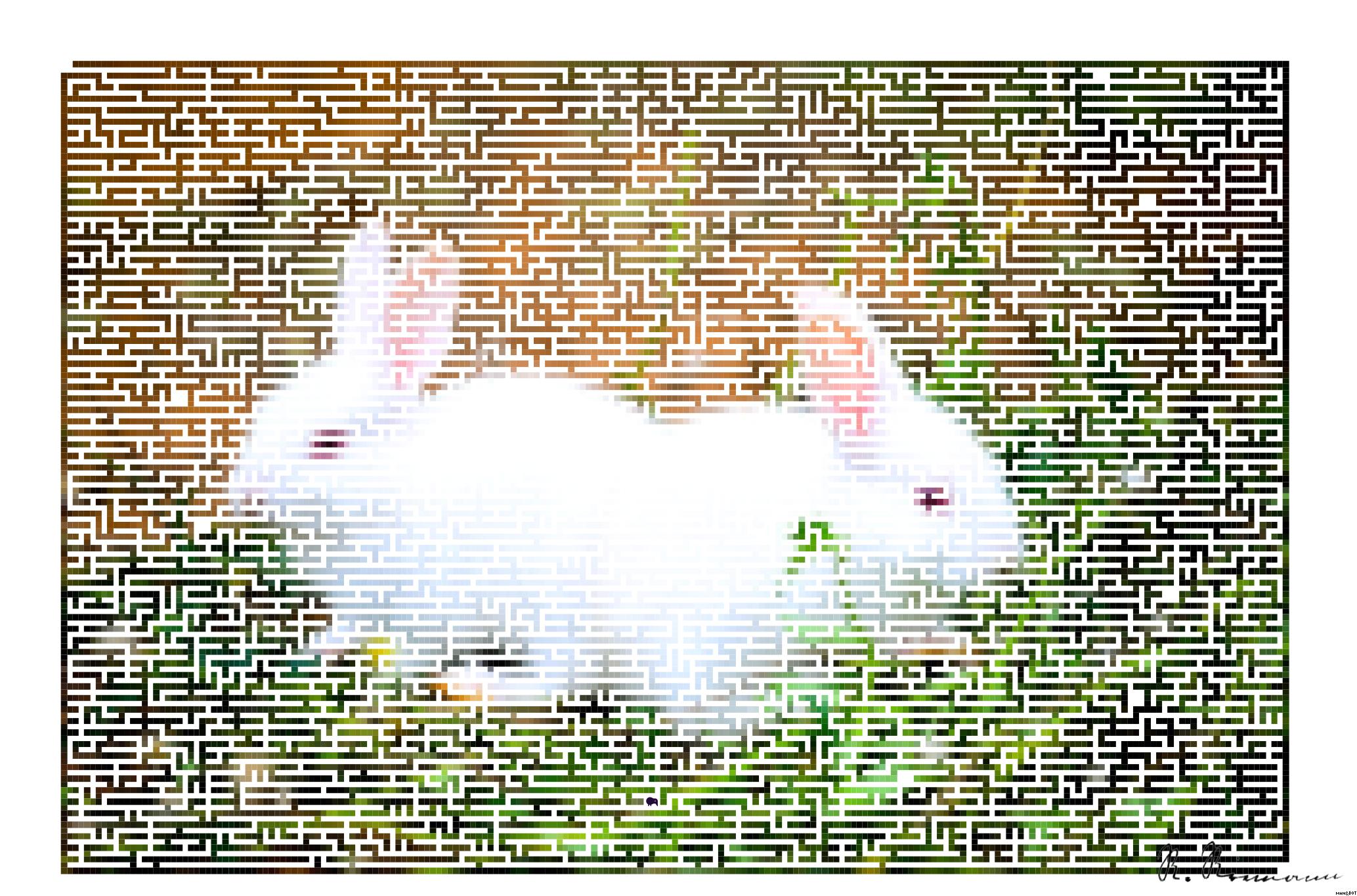Drawn by bot WPz5ukzxF6LQzBAJzPyuqv; art-amaze; white rabbit on green grass during daytime AI Art
