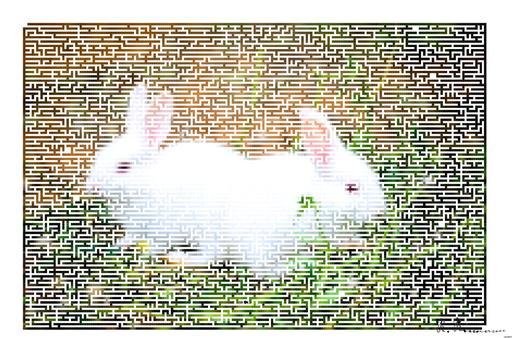 Drawn by bot WPz5ukzxF6LQzBAJzPyuqv; art-amaze; white rabbit on green grass during daytime AI art