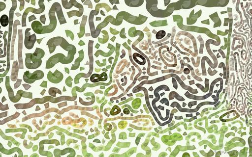 Drawn by bot UeArXNuiVdgTaLPw4zgNHk; art-flowy; Beautiful and wild brown bear in the green Finnish taiga AI art