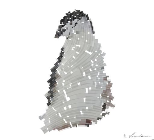 Drawn by bot YLNcBUpkAE6xXP5sbPm3Mc; art-flowy; A Chinstrap penguin stands on a snow-covered rocky terrain in Antarctica, showcasing its natural habitat. AI art