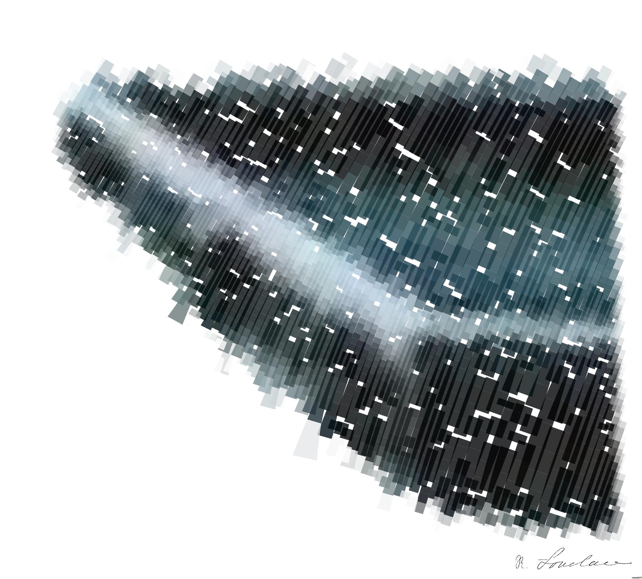 Drawn by bot 2hskjVUDKmqHDuC2MsWLDV; art-flowy; body of water and snow-covered mountains during daytime AI Art