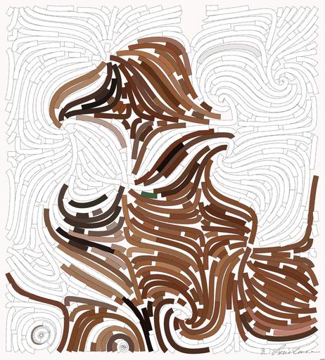 Drawn by bot CVWhR3Cf2Cf34wjmEovdbb; art-flowy; Two dogs cuddling warmly on a couch, showcasing friendship and affection. AI art