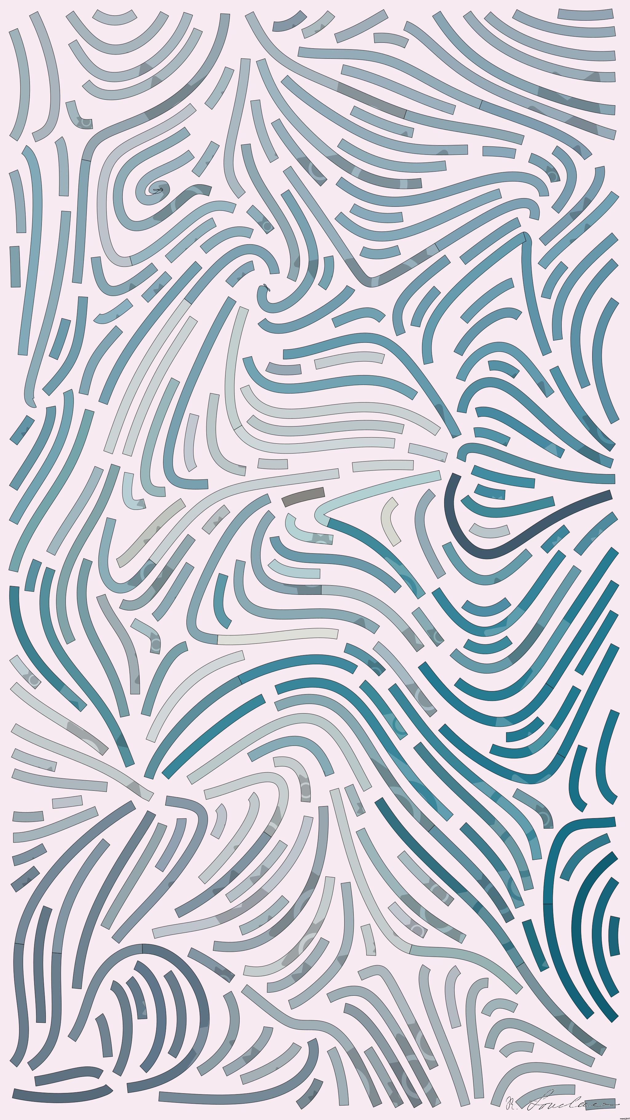 Drawn by bot 4wXbETGUaLxZp6PsNk8ueG; art-flowy; a blue and white airplane flying in the sky AI Art