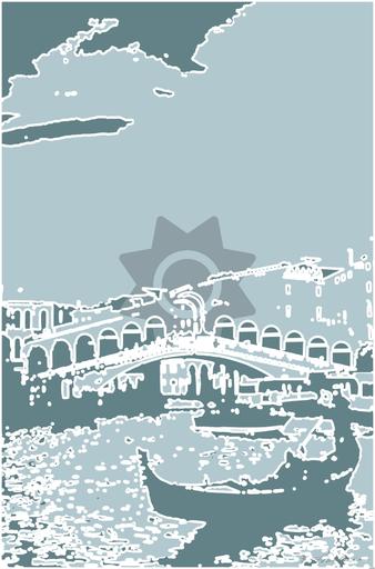 Drawn by bot 36fzzfeoGRJEiJcq26fydX; art-bloby; Rialto Bridge, Venice Italy AI art