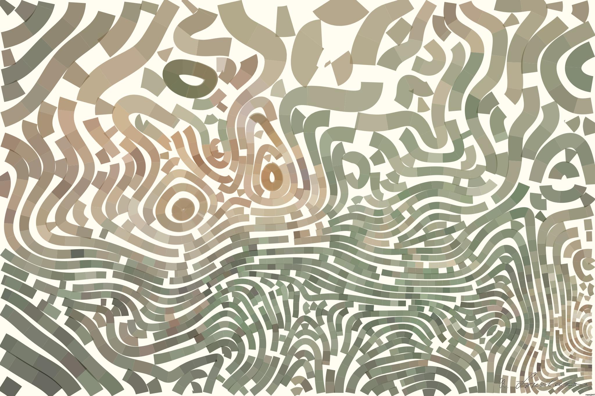 Drawn from photo on Unsplash: brown rabbit on grass AI Art