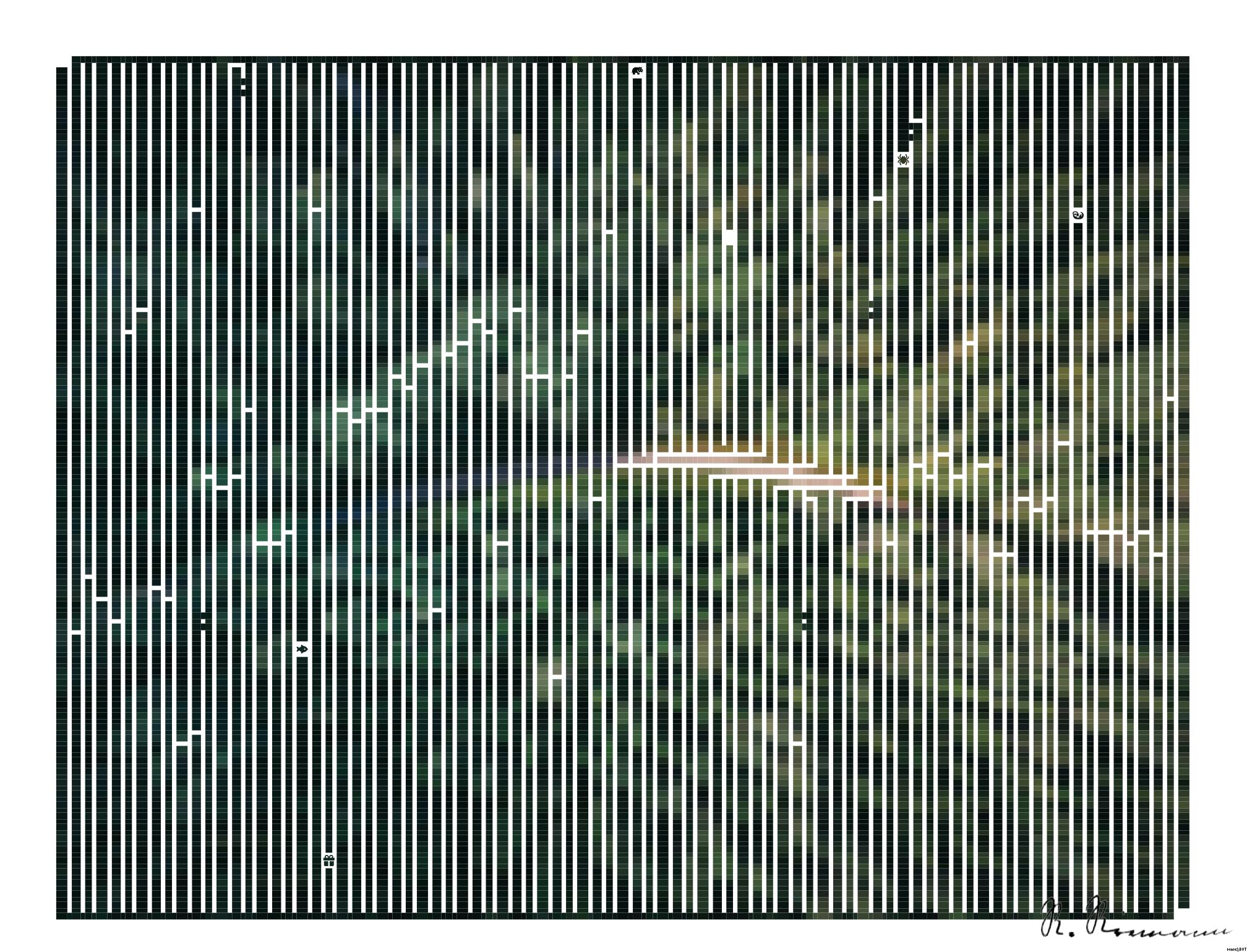 Drawn by bot o2XE78LZg2E77xjJsschJu; art-amaze; aerial shot of road surrounded by green trees AI Art