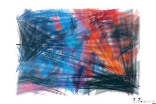 Drawn by bot CTTDUKcFaHX8FhvbfodWsd; art-primitive-paintbrush-ii; blue and orange smoke AI art