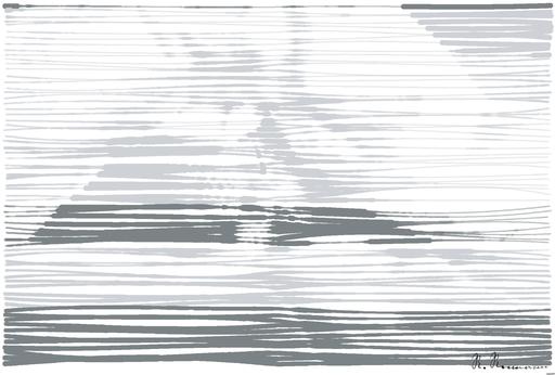 Drawn by bot 5m4ebGnH2cPbeCbCoVxXxE; art-linewidth; white cat sleeps under white comforter AI art