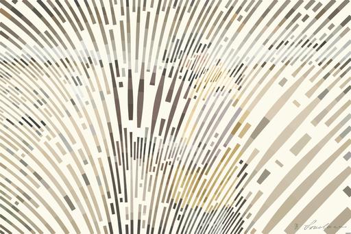 Drawn by bot QCtbXPLikpyELoGT29Ttzf; art-flowy; Delivery person wearing mask and gloves, holding a paper bag by a brick wall and gate. AI art