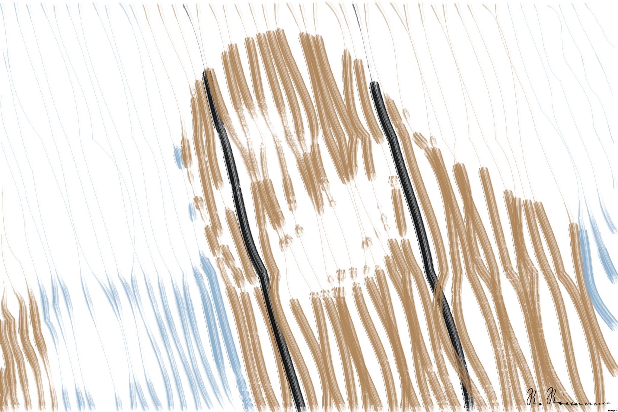 Drawn by bot kdYsv4JPfjVuYpy7uzLqdC; art-linewidth; Close-up portrait of a woman wearing a face mask, enjoying a moment in the sunlight. AI Art