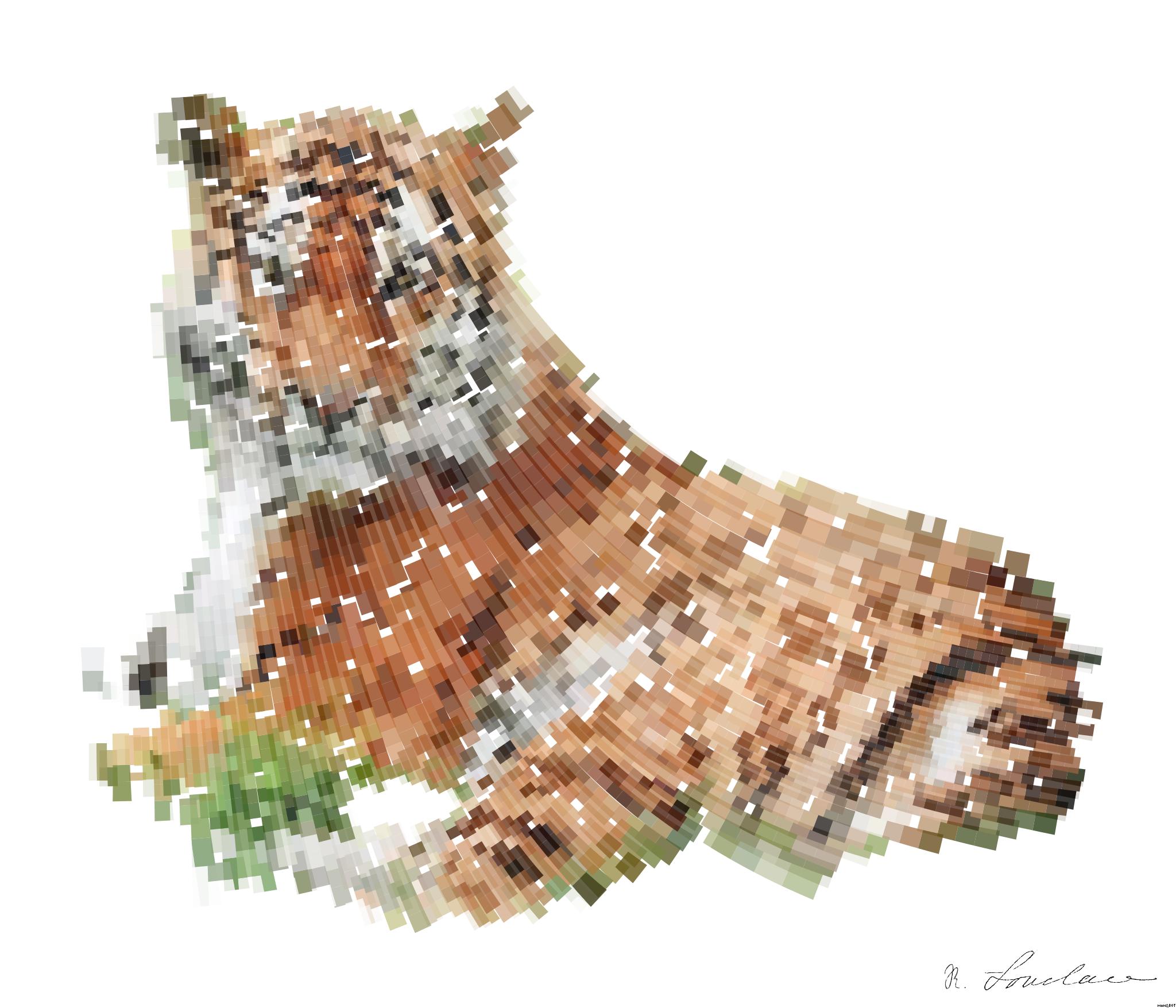 Drawn by bot gTpqaZkNTRCqjdLQtQ4qjj; art-flowy; brown and black tiger lying on green grass during daytime AI Art