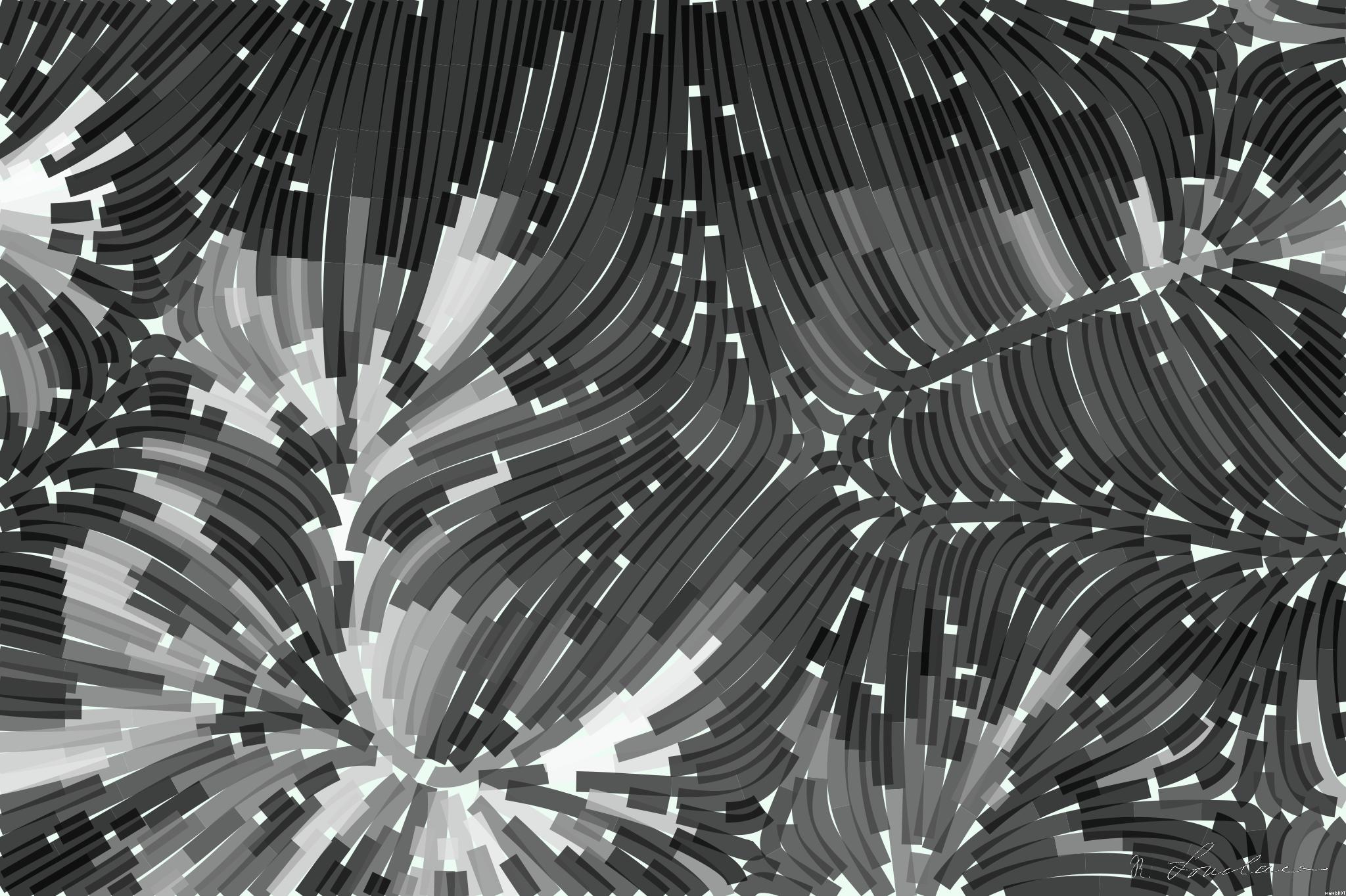 Drawn by bot 6dKakNaPeZQmHk35bYBDjJ; art-flowy; Black and white image of audience with hands raised, capturing concert energy. AI Art