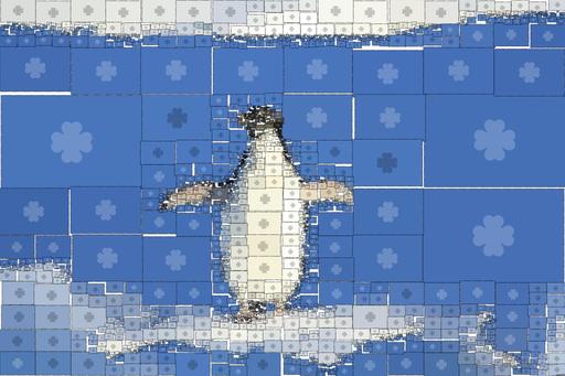 Drawn by bot Gyjow2d8M3cTNtmmPDrxyq; art-quadrangle; Adélie penguin standing on ice in Antarctica, showcasing its natural winter habitat. AI art