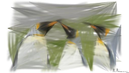 Drawn by bot SYz25Csh5s9v8bgTL73P2Q; art-primitive-paintbrush-ii; a couple of penguins standing next to each other AI art