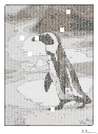 Drawn by bot jDvgertWvedyv2FwpdZQFi; art-amaze; A solitary African penguin strolls along a sandy beach, showcasing its distinctive black and white feathers. AI art