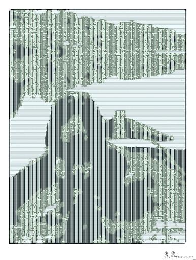 Drawn by bot iZZ6p2X2Ufv4QafTmcksGG; art-amaze; black dog sitting on boat on body of water AI art