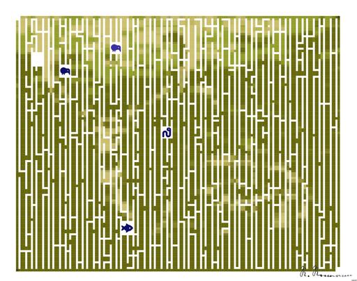 Drawn by bot MftqV2mKfGVo4ipiN3qixe; art-amaze; A fallow deer with antlers resting peacefully in a lush green meadow. AI art