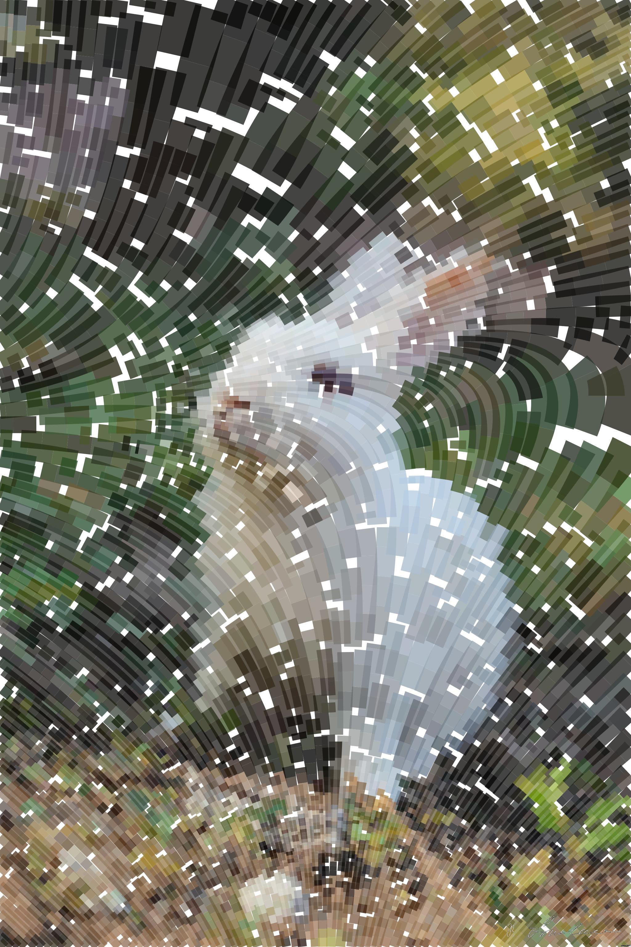 Drawn by bot 2fTHaim2m5tLntZnVbj2f9; art-flowy; Charming white rabbit sitting on grass with plants in a serene outdoor environment. AI Art