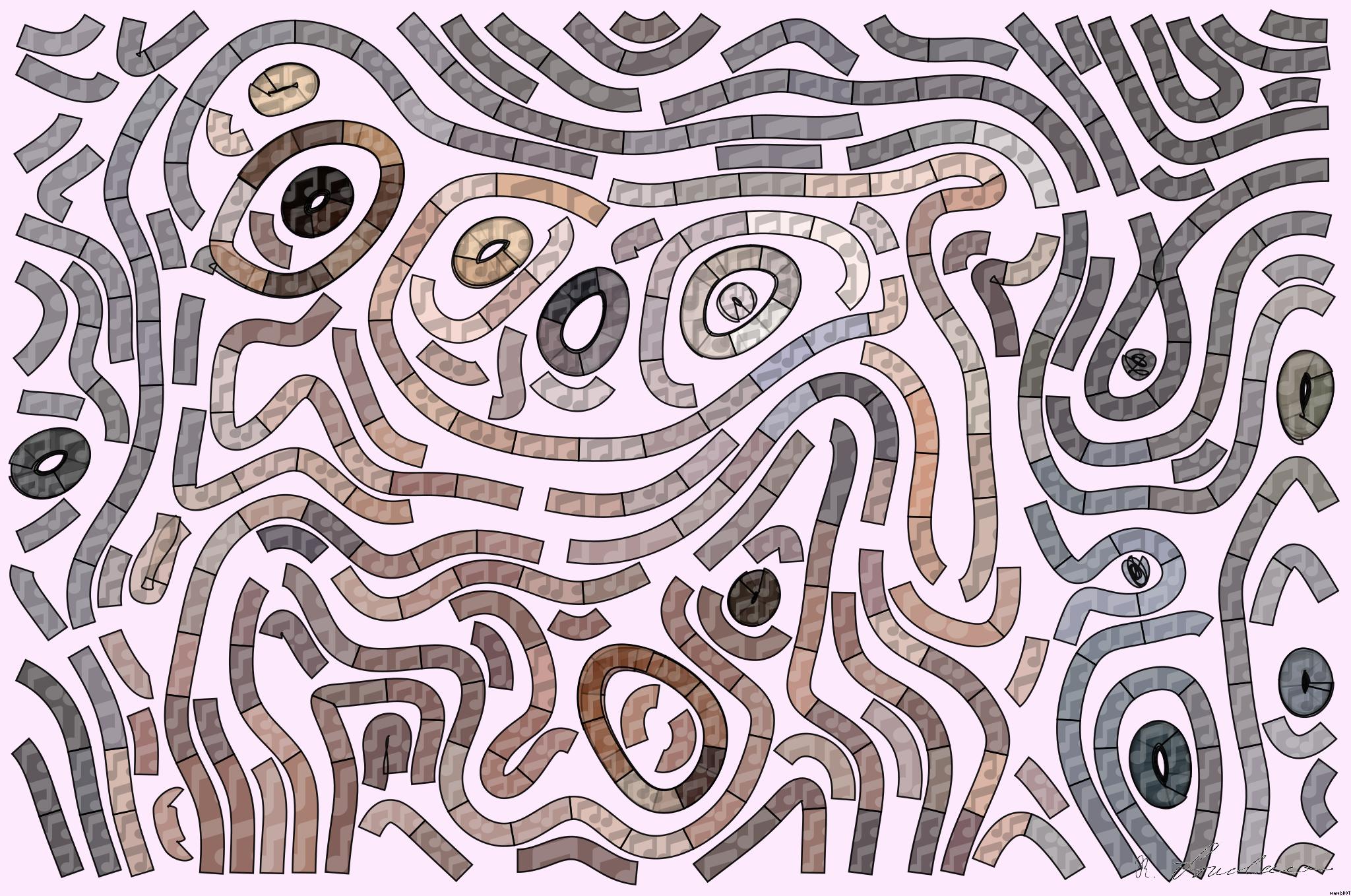 Drawn by bot Aq8c5viKP3uFfoXr2soAVZ; art-flowy; Detailed close-up of a brown bear's face, showcasing its expressive eyes and fur texture. AI Art