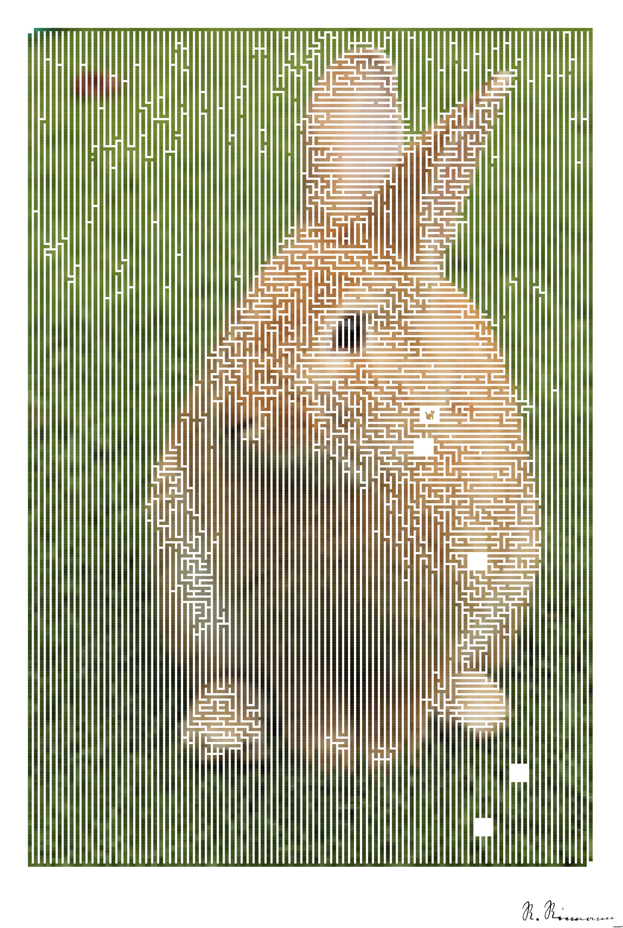 Drawn by bot 2CyVvm2rbcYR9in6JuGUg8; art-amaze; Close-up of a cute rabbit sitting on grass outdoors, showcasing its furry features. AI Art