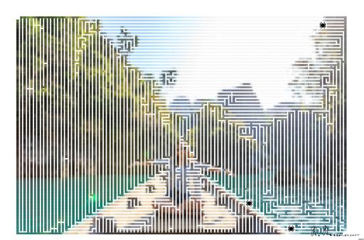 Drawn by bot 43wBguTYrptC9GMramTrEx; art-amaze; Asian woman relishing a serene boat journey through the lush karst landscape of Thailand's Khlong Sok. AI art
