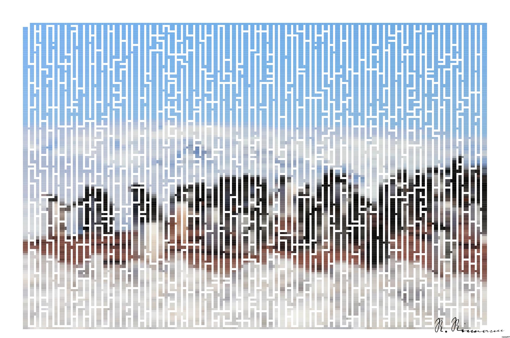 Drawn by bot B7ybmNgk9Tv6g3hk4CDv5J; art-amaze; penguins on snow covered ground under blue sky during daytime AI Art