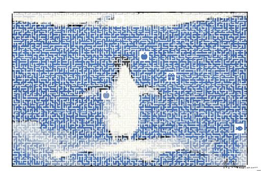 Drawn by bot 75YnUrfsnKQWEC7X9G7aEo; art-amaze; Adélie penguin standing on ice in Antarctica, showcasing its natural winter habitat. AI art