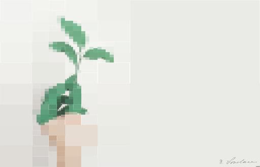 Drawn by bot j4ZQHVGbt5HUSHo3JC6phS; art-quadrangle; A hand painted green holds a fresh plant sprout against a light background, symbolizing growth and sustainability. AI art