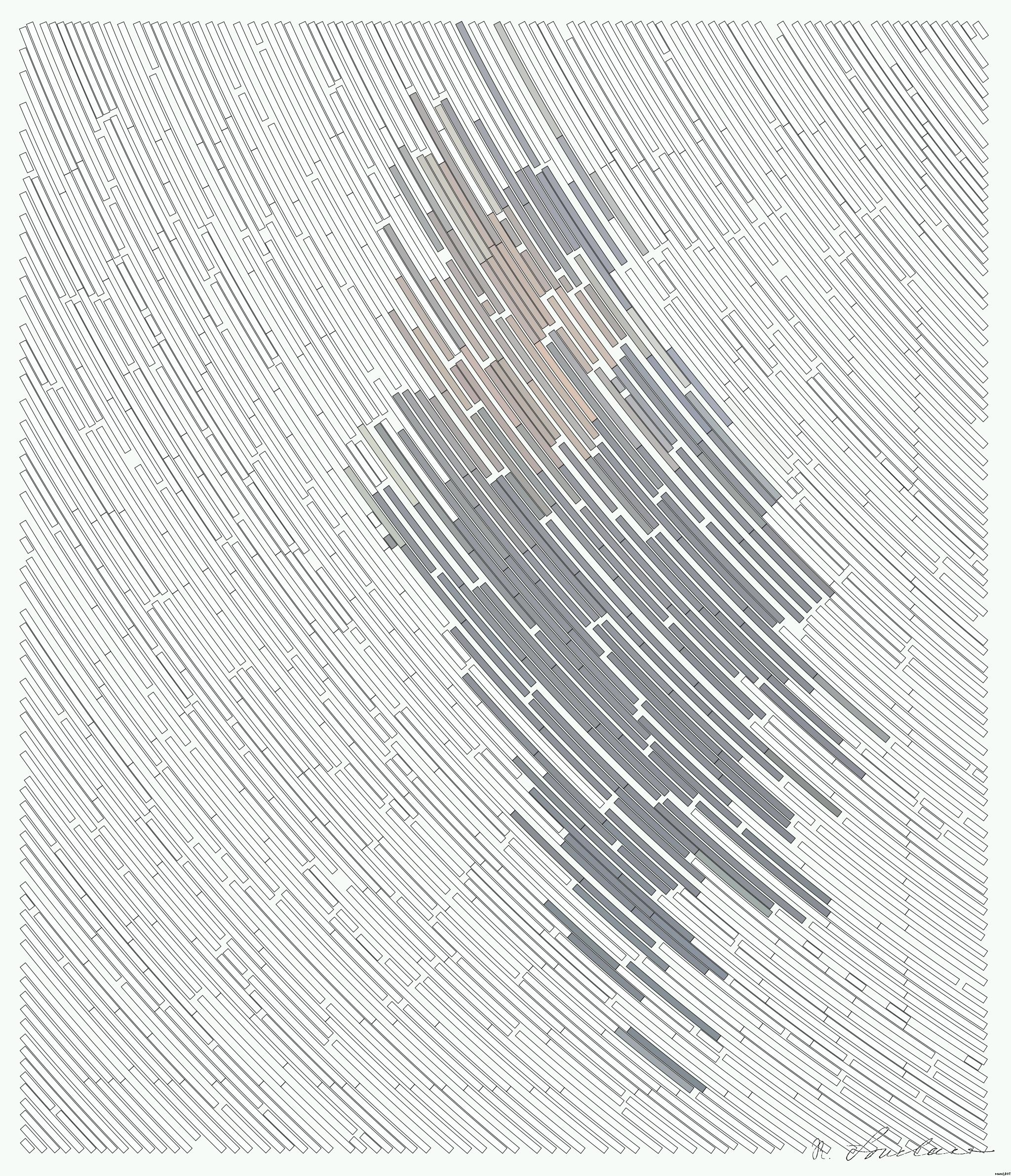 Drawn by bot LqYrXxBzJwgSoAU9H9sMXJ; art-flowy; A stylish man with a backpack boards a tram in bustling Budapest, Hungary, during the day. AI Art